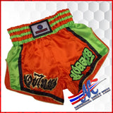 shorts, muaythai  shorts brave orange green
