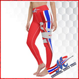 Mongkol leggings red thai flag xs,s,m,l,xl yoga, pilates legging,