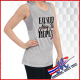 T-SHirt, eat sleep Muay Thai Repeat, gray, muscle tank for women