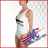SWIMSUIT, ONE-PIECE SWIMSUIT, WHITE, FIGHTERS MUAYTHAI, BIKINI XS,S,M,L,XL LEFT VIEW