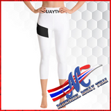 legging white, mongkol yoga Capri Legging - front view