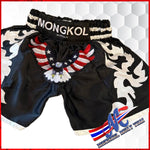 "Fly Eagle Flag" Muay Thai Shorts – Black