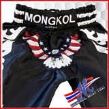 "Fly Eagle Flag" Muay Thai Shorts – Black