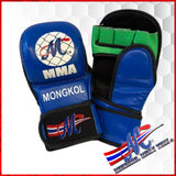 Mongkol MMA Shooter Real Leather Gloves Blue
