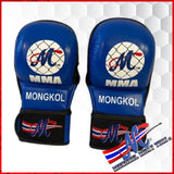 Mongkol MMA Shooter Real Leather Gloves Blue