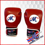Mongkol Muay Thai Gloves – 14oz Real Leather (Red Burgundy)