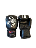 Black boxing gloves white scorpion lucky #18 Epic collection
