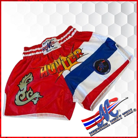 Thai Flag Hunter Muay Thai Shorts – Red
