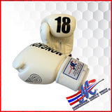 MONGKOL M18 BOXING GLOVES – OFF WHITE (REAL LEATHER)