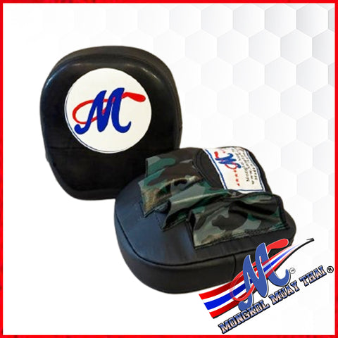 Black and Dark Green Camo Muay Thai Focus Mitts