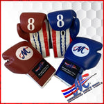 Blue - Thai Flag lace up gloves 12.oz