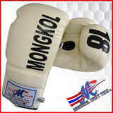 Signature Series Lace-Up Muay Thai Gloves - Off White (16 oz)