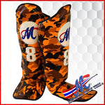 orange Camo #8 Shin Guards