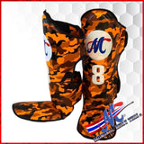 orange Camo #8 Shin Guards