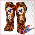 orange Camo #8 Shin Guards