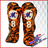 orange Camo #8 Shin Guards