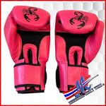 Scorpion Collection Pink/Black Real Leather Muay Thai Gloves 14oz