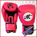 Scorpion Collection Pink/Black Real Leather Muay Thai Gloves 10oz