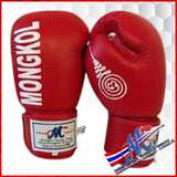 Mongkol Boxing gloves Red 14oz Velcro Closure, NEW