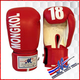 Mongkol Boxing gloves Red 14oz Velcro Closure, NEW