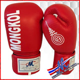 Mongkol Boxing gloves Red 14oz Velcro Closure, NEW