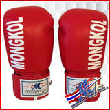 Mongkol Boxing gloves Red 14oz Velcro Closure, NEW