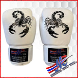 Mongkol Epic Collection Boxing Gloves – Scorpion (White Leather) 16oz.