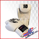 Mongkol Epic Collection Boxing Gloves – Scorpion (White Leather) 16oz.