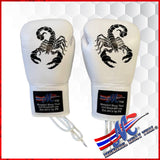 Mongkol Epic Collection Boxing Gloves – Scorpion (White Leather, Lace-Up)