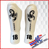 White Scorpion Mongkol Shin Guards – Real Leather | White