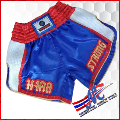 Mongkol thai shorts strong blue white red xs, s, m, l ,xl