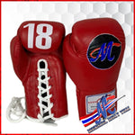 Mongkol Boxing Gloves - Red No.18 Lace up Pro